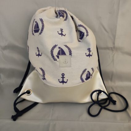 Turnbeutel „De Luxe“ – Motiv: Anker & Segelboote