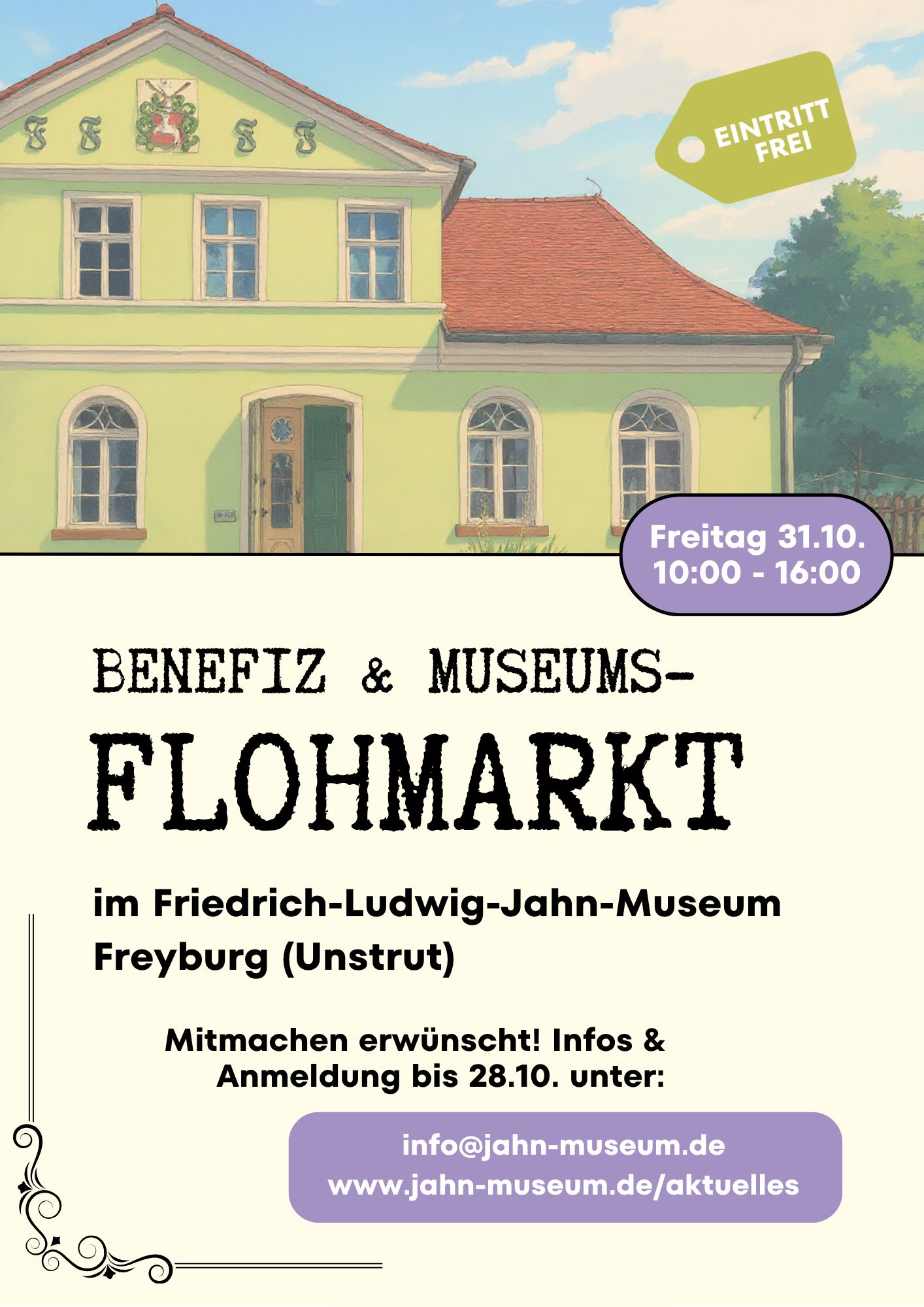 Read more about the article Beneﬁz-Museumsﬂohmarkt im Jahn-Museum